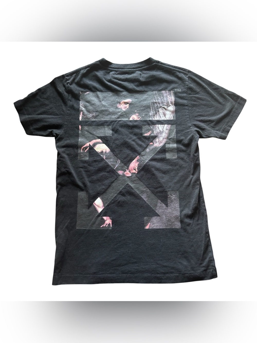 Off-White Caravaggio Arrow Big Logo T-Shirt Men Size M Black
